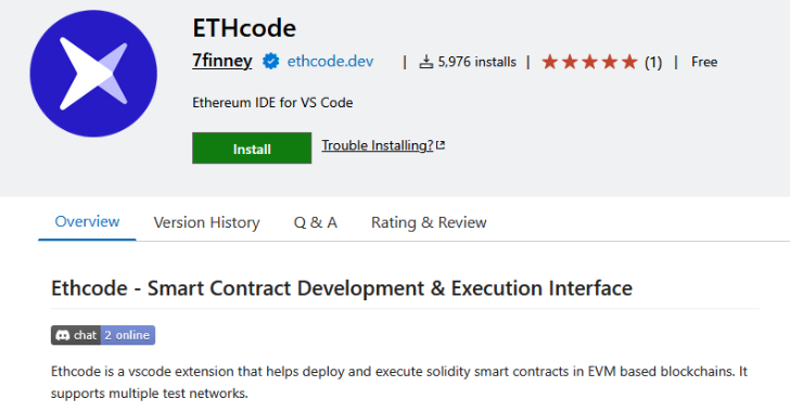 Malicious Pull Request Targets 6,000+ Developers via Vulnerable Ethcode VS Code Extension 